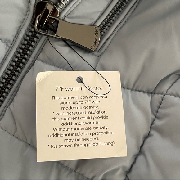 Calvin Klein Hooded Winter Puffer Coat Water Resistant Soft Luxury Women’s Large - Picture 12 of 17